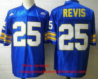 Men's Pittsburgh Panthers #25 Darrelle Revis Blue College Football Jersey