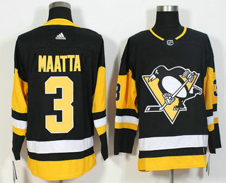 Men's Pittsburgh Penguins #3 Olli Maatta Black 2017-2018 Hockey Stitched NHL Jersey