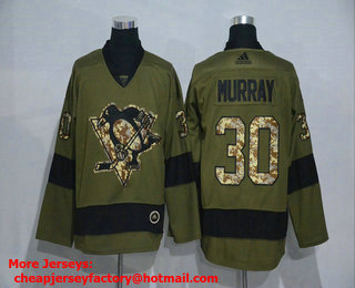 Men's Pittsburgh Penguins #30 Matt Murray Green Salute To Service Adidas Stitched NHL Jersey