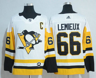 Men's Pittsburgh Penguins #66 Mario Lemieux White 2017-2018 Hockey Stitched NHL Jersey