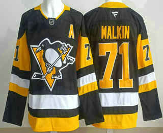 Men's Pittsburgh Penguins #71 Evgeni Malkin Black Authentic Jersey