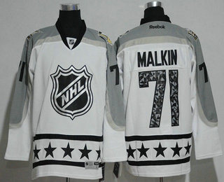 Men's Pittsburgh Penguins #71 Evgeni Malkin Metropolitan Division Reebok White 2017 NHL All-Star Stitched Hockey Jersey