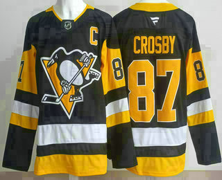 Men's Pittsburgh Penguins #87 Sidney Crosby Black 2024 Stitched Jersey