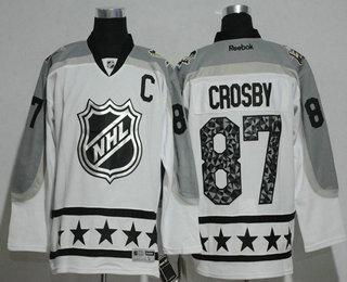 Men's Pittsburgh Penguins #87 Sidney Crosby Metropolitan Division Reebok White 2017 NHL All-Star Stitched Hockey Jersey