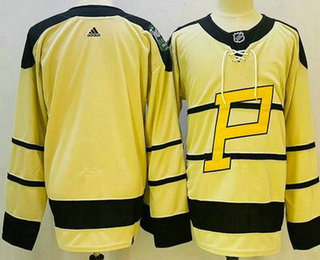 Men's Pittsburgh Penguins Blank Cream 2023 Winter Classic Authentic Jersey