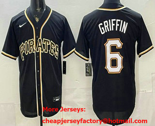Men's Pittsburgh Pirates #6 Konnor Griffin 2026 Black Fashion Cool Base Jersey