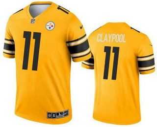 Men's Pittsburgh Steelers #11 Chase Claypool Limited Yellow Inverted Vapor Jersey
