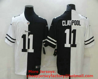 Men's Pittsburgh Steelers #11 Chase Claypool White Black Peaceful Coexisting 2020 Vapor Untouchable Stitched NFL Nike Limited Jersey