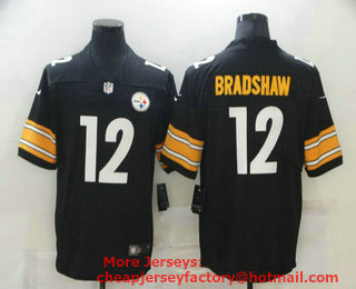 Men's Pittsburgh Steelers #12 Terry Bradshaw Black 2017 Vapor Untouchable Stitched NFL Nike Limited Jersey