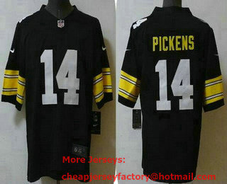 Men's Pittsburgh Steelers #14 George Pickens Limited Black Alternate Vapor Jersey
