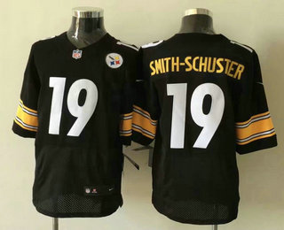 Men's Pittsburgh Steelers #19 JuJu Smith-Schuster Black Team Color Stitched NFL Nike Elite Jersey