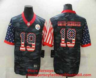 Men's Pittsburgh Steelers #19 JuJu Smith-Schuster USA Camo 2020 Salute To Service Stitched NFL Nike Limited Jersey