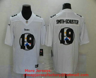 Men's Pittsburgh Steelers #19 JuJu Smith-Schuster White 2020 Shadow Logo Vapor Untouchable Stitched NFL Nike Limited Jersey