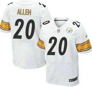 Men's Pittsburgh Steelers #20 Will Allen White Road NFL Nike Elite Jersey