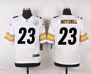 Men's Pittsburgh Steelers #23 Mike Mitchell White Road Stitched NFL Nike Elite Jersey