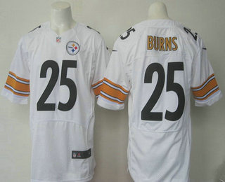Men's Pittsburgh Steelers #25 Artie Burns White Road NFL Nike Elite Jersey