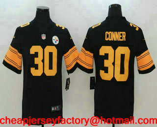 Men's Pittsburgh Steelers #30 James Conner Black 2016 Color Rush Stitched NFL Nike Limited Jersey