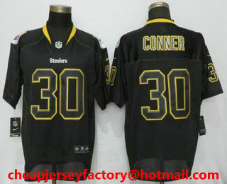 Men's Pittsburgh Steelers #30 James Conner Lights Out Black Stitched NFL Nike Elite Jersey