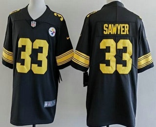 Men's Pittsburgh Steelers #33 Jack Sawyer Limited Black Throwback Vapor Jersey