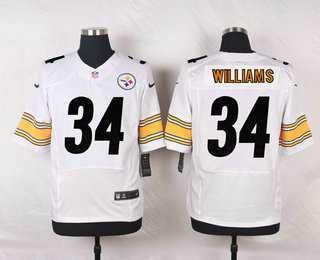 Men's Pittsburgh Steelers #34 DeAngelo Williams White Road Stitched NFL Nike Elite Jersey