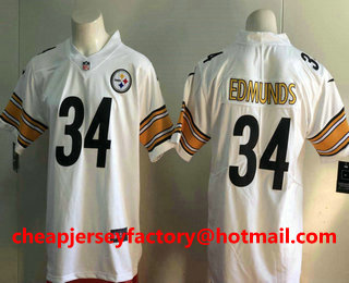 Men's Pittsburgh Steelers #34 Terrell Edmunds White 2017 Vapor Untouchable Stitched NFL Nike Limited Jersey