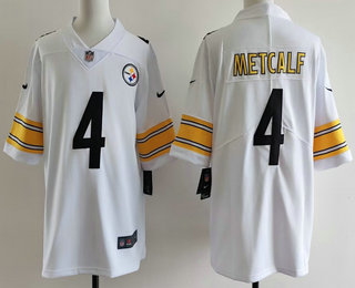 Men's Pittsburgh Steelers #4 DK Metcalf Limited White Vapor Jersey