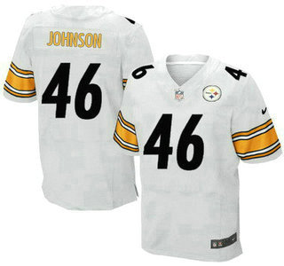 Men's Pittsburgh Steelers #46 Will Johnson White Road NFL Nike Elite Jersey