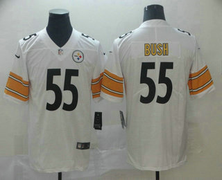 Men's Pittsburgh Steelers #55 Devin Bush White 2019 Vapor Untouchable Stitched NFL Nike Limited Jersey
