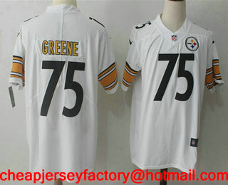 Men's Pittsburgh Steelers #75 Joe Greene White 2017 Vapor Untouchable Stitched NFL Nike Limited Jersey