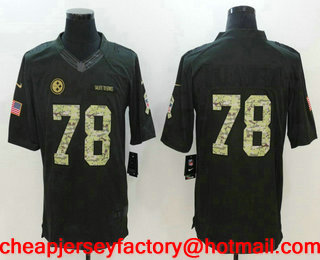 Men's Pittsburgh Steelers #78 Alejandro Villanueva Black Anthracite 2016 Salute To Service Stitched NFL Nike Limited Jersey