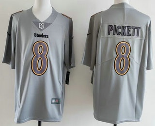 Men's Pittsburgh Steelers #8 Aaron Rodgers Limited Grey Fashion Vapor Jersey