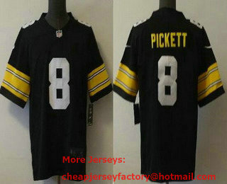Men's Pittsburgh Steelers #8 Kenny Pickett Black 2021 Vapor Untouchable Stitched NFL Nike Throwback Limited Jersey