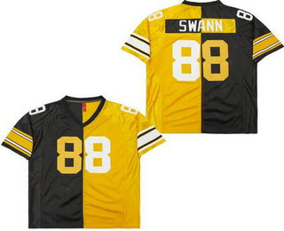 Men's Pittsburgh Steelers #88 Lynn Swann Black Yellow Split Throwback Jersey