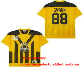 Men's Pittsburgh Steelers #88 Lynn Swann Yellow Throwback Jersey