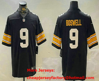 Men's Pittsburgh Steelers #9 Chris Boswell Black 2023 Vapor Limited Stitched Throwback Jersey