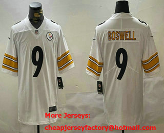 Men's Pittsburgh Steelers #9 Chris Boswell White Vapor Untouchable Stitched Jersey