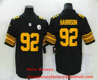 Men's Pittsburgh Steelers #92 James Harrison Black 2016 Color Rush Stitched NFL Nike Limited Jersey