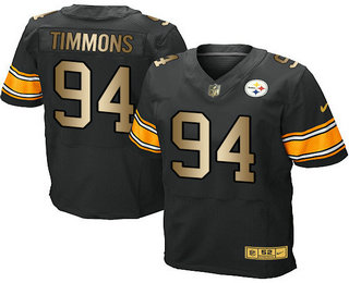 Men's Pittsburgh Steelers #94 Lawrence Timmons Black With Gold Stitched NFL Nike Elite Jersey