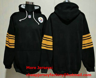 Men's Pittsburgh Steelers Blank Black Throwback Pocket Stitched NFL Pullover Hoodie