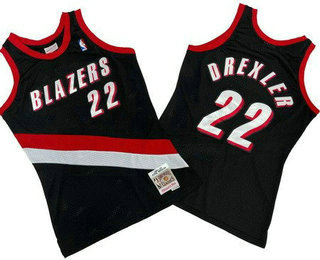Men's Portland Trail Blazers #22 Clyde Drexler Black 1991 Throwback Swingman Jersey