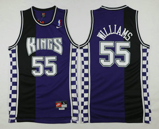 Men's Sacramento Kings #55 Jason Williams Purple With Black Soul Swingman Jersey