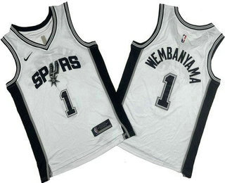 Men's San Antonio Spurs #1 Victor Wembanyama White Icon Swingman Jersey