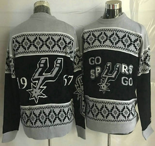 Men's San Antonio Spurs Black With Grey NBA Sweater