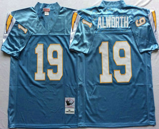 Men's San Diego Chargers #19 Lance Alworth Light Blue Throwback Jersey by Mitchell & Ness