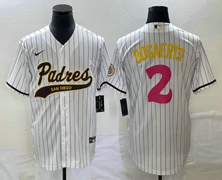Men's San Diego Padres #2 Xander Bogaerts White NEW 2023 City Connect Cool Base Stitched Jersey 01