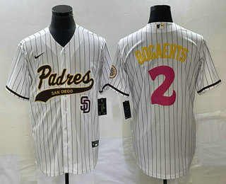 Men's San Diego Padres #2 Xander Bogaerts White NEW 2023 City Connect Cool Base Stitched Jersey 02
