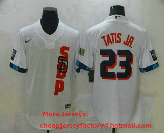 Men's San Diego Padres #23 Fernando Tatis Jr White 2021 MLB All Star Stitched Cool Base Nike Jersey