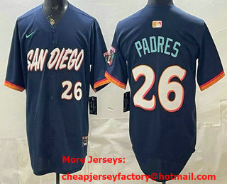 Men's San Diego Padres #26 Padres Navy 2026 City Connect Baseball Jersey
