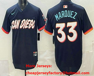 Men's San Diego Padres #33 German Marquez Navy 2026 City Connect Stadium Jersey