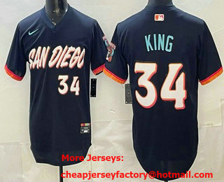 Men's San Diego Padres #34 Michael King Navy 2026 City Connect Stadium Jersey